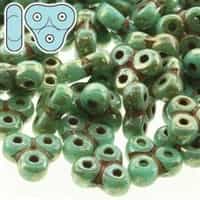 TRT-63130-43400 - Trinity Beads 6x6mm - Turquoise Green/Picasso - 25 Count