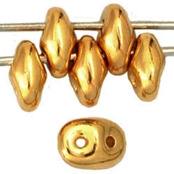 SuperDuo 2/5mm : 8 Grams - 24K Gold Plated