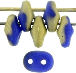 SuperDuo 2/5mm : 8 Grams - TSD-FG33050 - Fool's Gold -  Opaque Blue