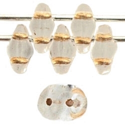 SuperDuo 2/5mm : 8 Grams - TSD-GL0003 Crystal/Gold Lined