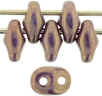 SuperDuo 2/5mm : 8 Grams - TSD-P14496 - Luster Opaque Gold/Amethyst