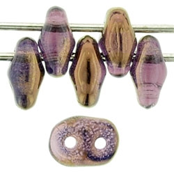 SuperDuo 2/5mm : 8 Grams - TSD-RR2006  - Luster Bronze 1/2 - Amethyst