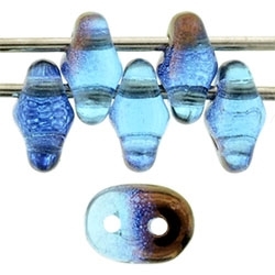 SuperDuo 2/5mm : 8 Grams - TSD-RR6002  - Luster Bronze 1/2 - Aquamarine