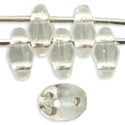 SuperDuo 2/5mm : 8 Grams - TSD-SL0003 Silver Lined - Crystal