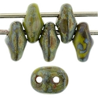 SuperDuo 2/5mm : 8 Grams - Picasso - Opaque Olive