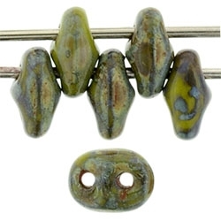 SuperDuo 2/5mm : 8 Grams - Picasso - Opaque Olive
