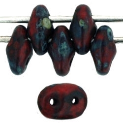 SuperDuo 2/5mm : 8 Grams - Opaque Red - Picasso