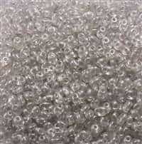Twin Bead 2.5X5mm Crystal Gray Pearl - Approx 23 gram tube