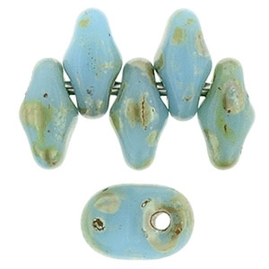 UN0563030-43400 - SuperUuo 2.5X5mm Turquoise Blue Picasso - 25 Beads