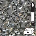 VDD-MS - DiamonDuoâ„¢ 2-Hole Beads - 5x8mm - Matte Silver - 12 Gram Vial (approx 80 pcs)