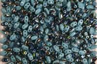 SUPERDUO BEADS 2.5x5mm 8 Grams  BLUE TURQUOISE VITRAIL BEAD