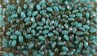 SUPERDUO BEADS 2.5x5mm 8 Grams GREEN TURQUOISE CELSIAN