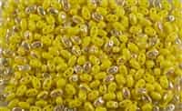 SUPERDUO BEADS 2.5x5mm 8 Grams OPAQUE YELLOW AB