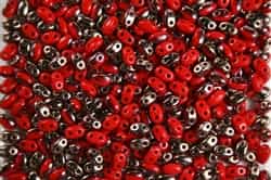 [ 2-1-B-3 ] SUPERDUO BEADS - SMOOTH OUTLINE - 2.5mmX5mm - 8 Grams - VSD-9319CA-100  CORAL CAPRI BEAD