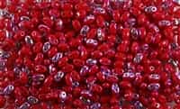 SUPERDUO BEADS 2.5x5mm 8 Grams OPAQUE BLOOD RED AB