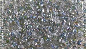 SUPERDUO BEADS 2.5x5mm 8 Grams CRYSTAL VITRAIL