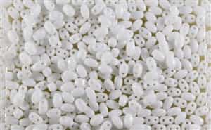 SUPERDUO BEADS 2.5x5mm 8 Grams OPAQUE CHALK WHITE