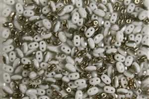 SUPERDUO BEADS 2.5x5mm 8 Grams  CHALK CAPRI BEAD