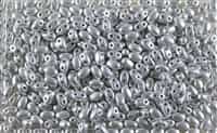 SUPERDUO BEADS 2.5x5mm 8 Grams MATTE SILVER