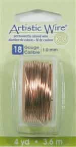 Artistic Wire Bare Copper 18ga Wire - 4 Yard Spool