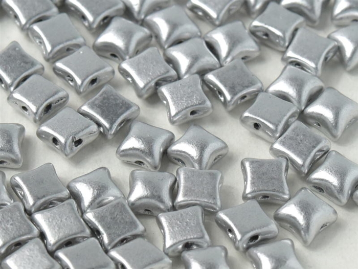 WibeDuo-00030-01700 - WibeDuoÂ® 8x8 Beads - Aluminium Silver - 25 Count