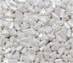 eMMA-25001 - 3x6mm 3 Hole Triangle Beads - Pastel White - 25 Beads