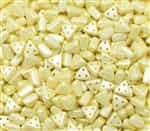 eMMA-29301 - 3x6mm 3 Hole Triangle Beads - Pastel Yellow - 25 Beads
