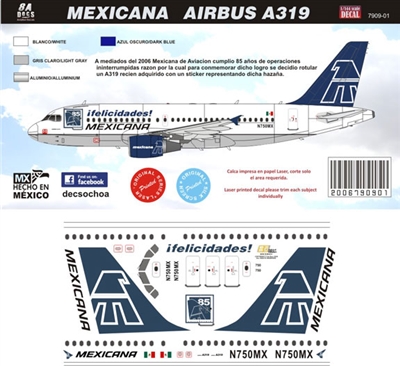 1:144 Mexicana Airbus A.319 "85th Anniversary"