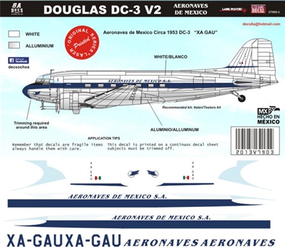 1:144 Aeronaves de Mexico (50's cs) Douglas DC-3