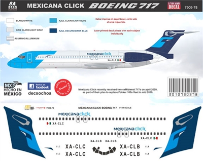 1:144 Mexicana Click Boeing 717-200