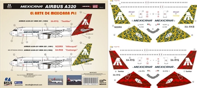 1:144 Mexicana 'Atlixcayoti' and 'Cuetzango' Airbus A.320 (2 schemes)