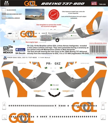 1:144 GOL (2015 cs) Boeing 737-800