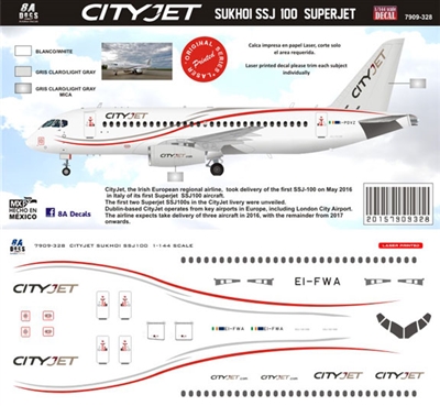 1:144 Cityjet (2016 cs) Sukhoi SSJ 100 Superjet