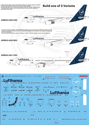 1:144 Lufthansa (2018 cs) Airbus A.319 / A.320 / A.321