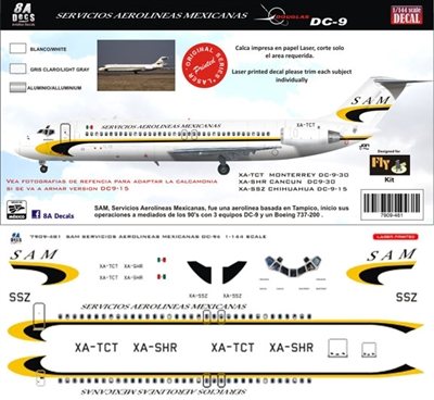 1:144 Servivios Aereos Mexcianas Douglas DC-9-30