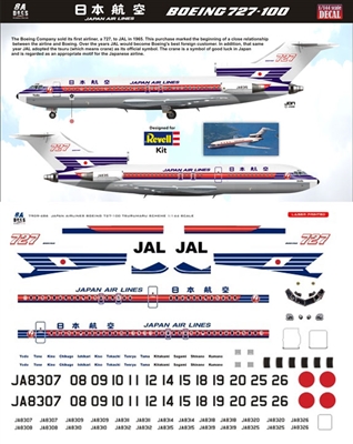 1:144 Japan Airlines Boeing 727-100 (Tsurumaru delivery cs, no windows)
