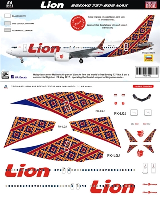 1:144 Lion Air Boeing 737-MAX8