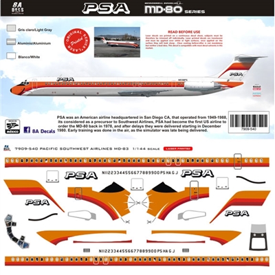 1:144 Pacific Southwest Airlines McDD MD80