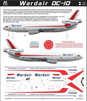 1:144 Wardair Canada McDD DC-10-30