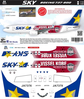 1:144 Skymark Airlines 'Vissel Kobe' Boeing 737-800