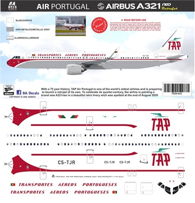 1:144 TAP Air Portugal 'retro cs' Airbus A.321NEO