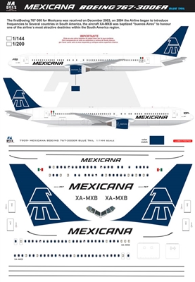 1:144 Mexicana Boeing 767-300ER (blue tail cs)