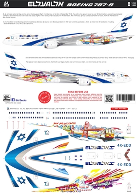 1:144 El Al Boeing 787-9 "KSFO KLAS"