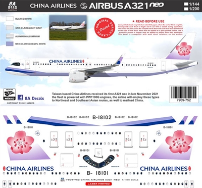 1:144 China Airlines Airbus A.321NEO