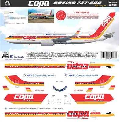 1:144 Copa Airlines 'retro' cs Boeing 737-800