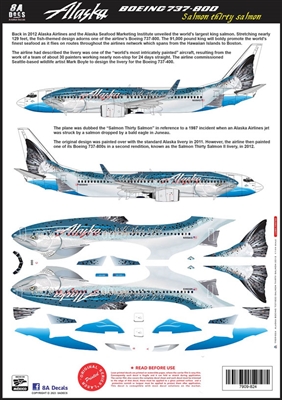 1:144 Alaska Airlines 'Salmon-Three-Salmon' Boeing 737-800