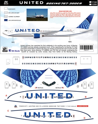 1:200 United Airlines (2019 cs) Boeing 767-300ER(W)