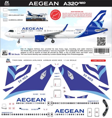 1:200 Aegean Airlines Airbus A.320NEO