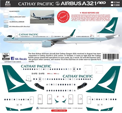 1:200 Cathay Pacific (2016 cs) Airbus A.321NEO