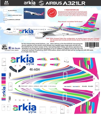 1:200 Arkia (2017 cs) Airbus A.321NEO LR